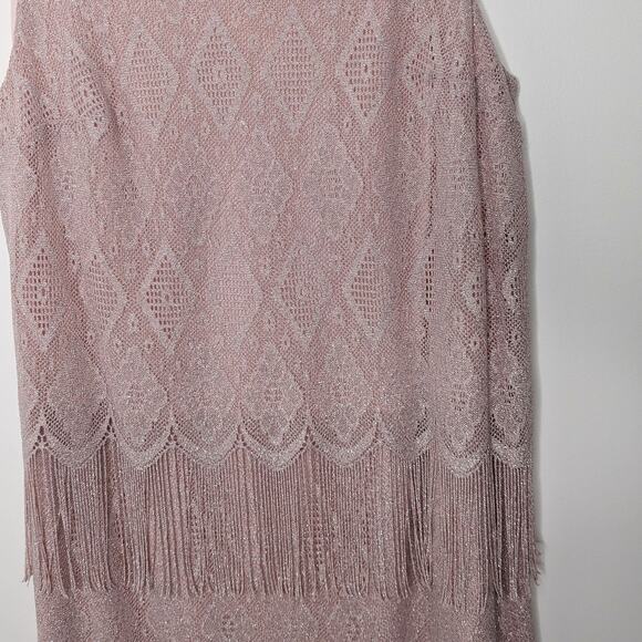 Vintage Shimmery Pink Fringe Layered Dress - Picture 3 of 5